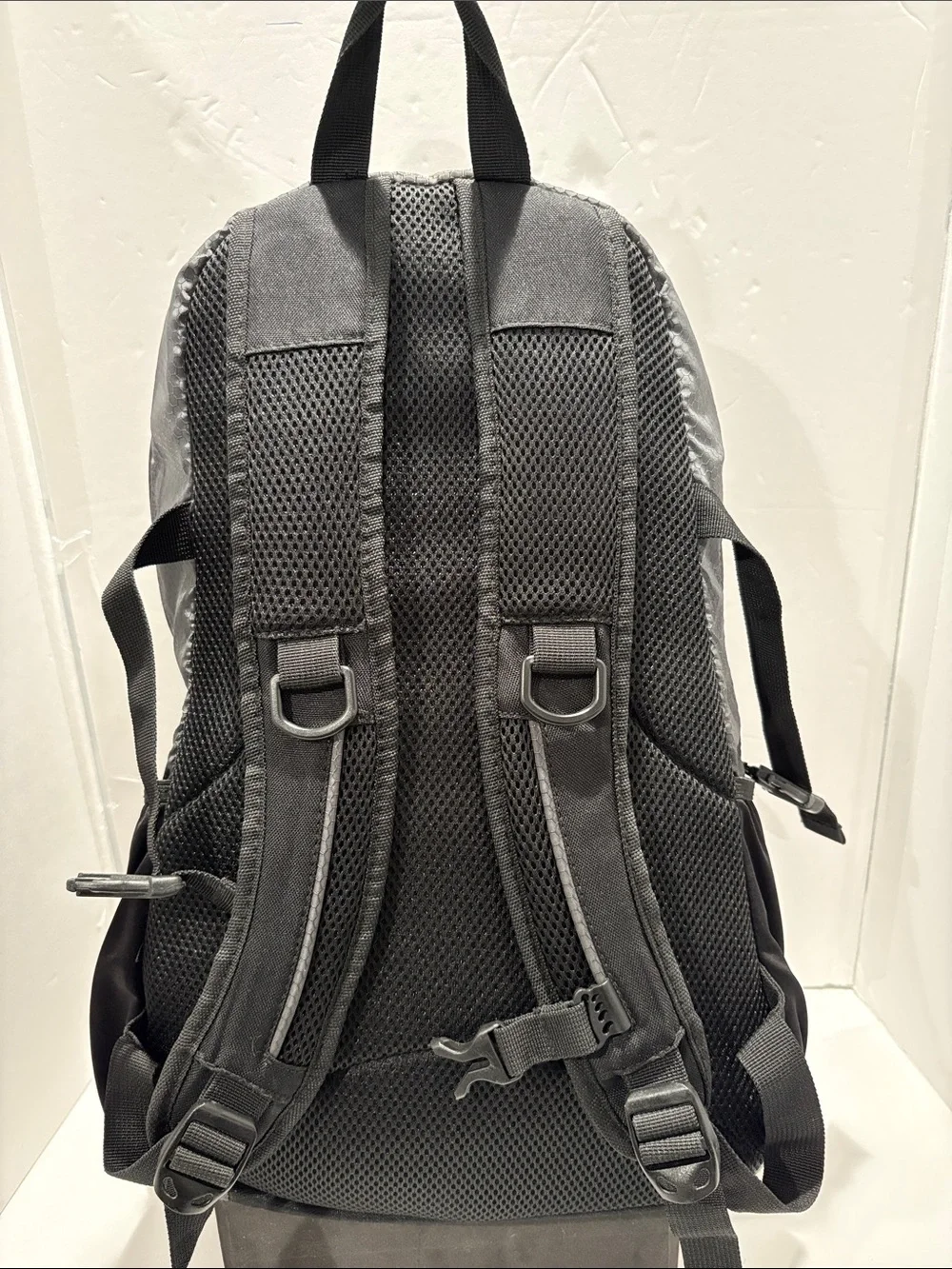 RBX Black and Gray Hex-Pattern Backpack with Front Zipper